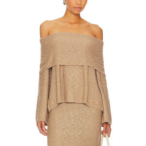 REVOLVE Lpa 'Elvi' Brown Off Shoulder Size S